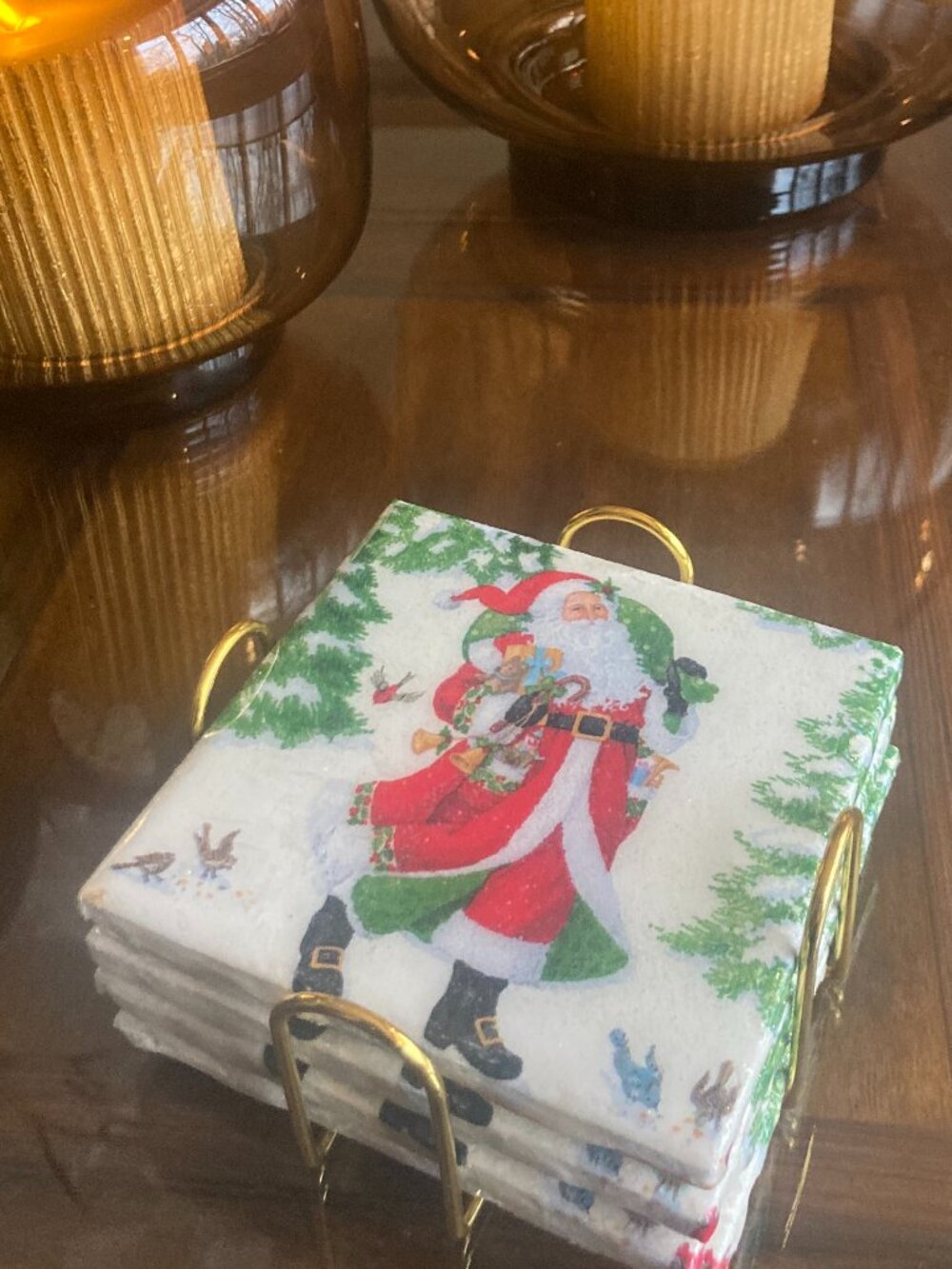 Christmas Santa Coasters Set of 4